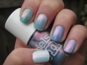 Models-Own-Beetlejuice-Indian-Ocean-Spring-Summer-2012-Duochrome-Blue-Pink-Purple-Gold-Shimmer-flakie-iridescent-reflective-layering-polish-uk-sheer-nail-layered-Barry-M-Revlon-Purple-blue-green